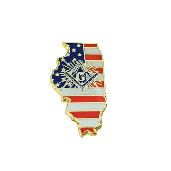 Illinois State Square & Compass Pin