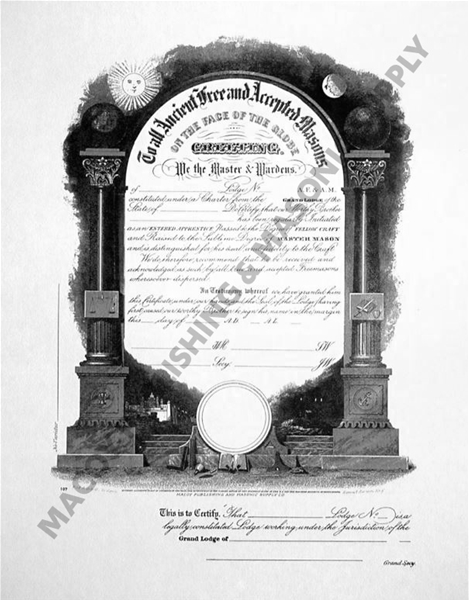 Masonic Membership Certificate  AF&AM