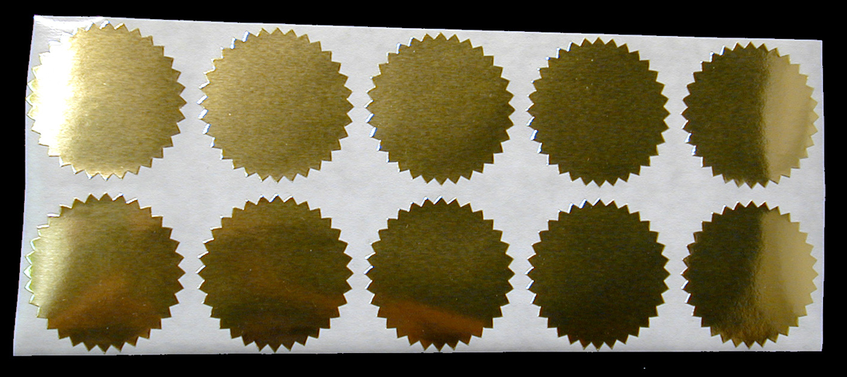 Gold Foil 2" Seals (40)