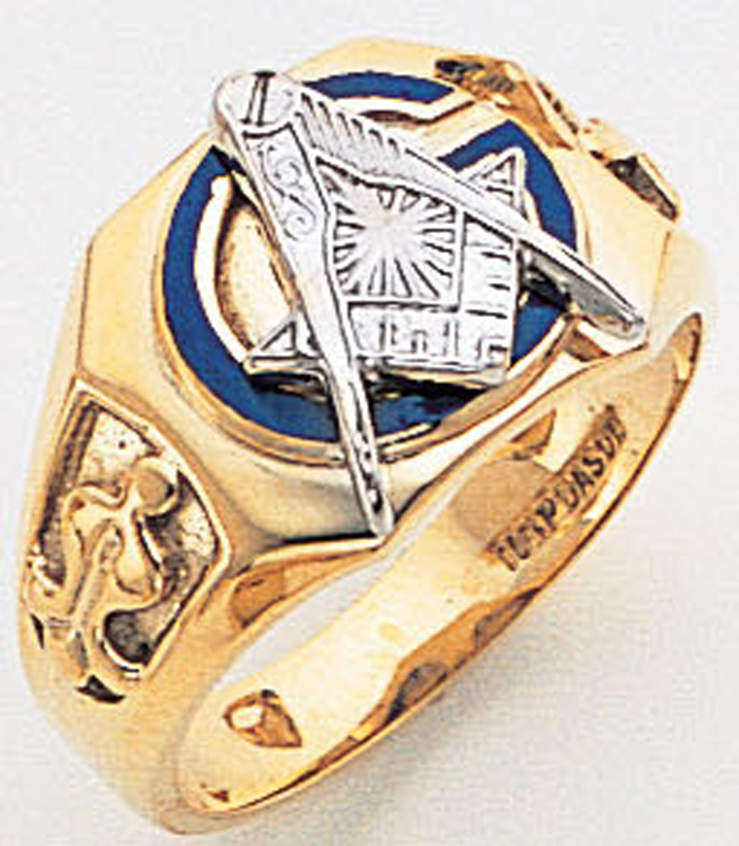 Gold Masonic Ring Concave Back 3177