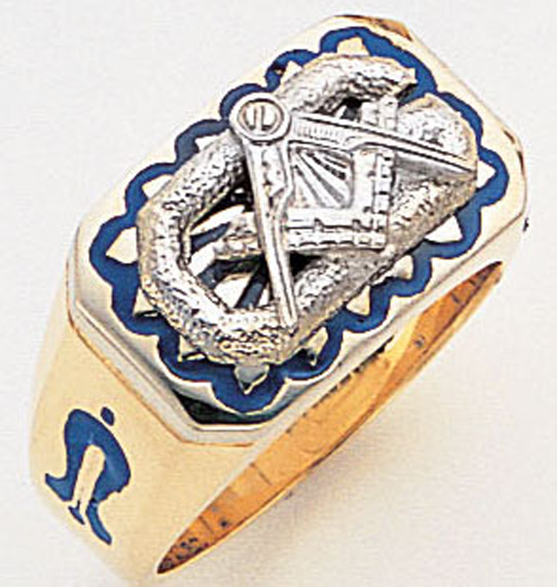 Gold Masonic Ring Solid Back 3218