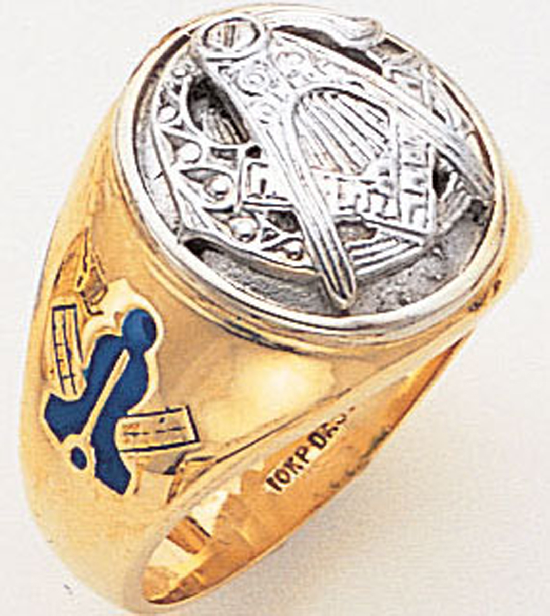 Gold Masonic Ring Solid Back 3220