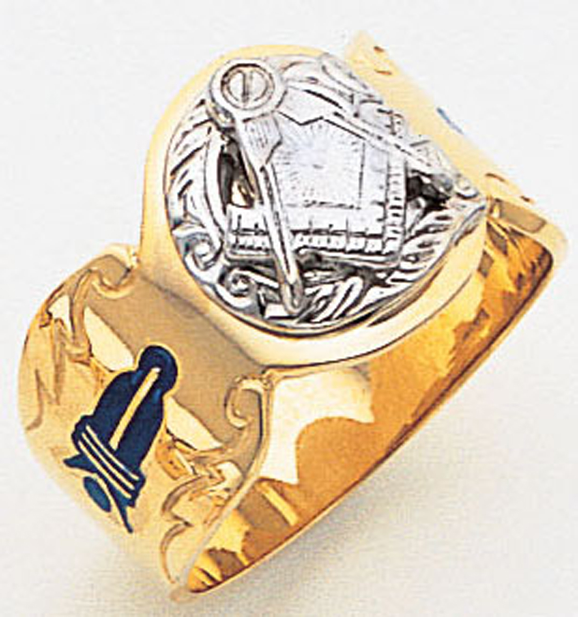 Gold Masonic Ring Solid Back 3318