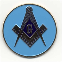 Round Masonic Auto Emblem