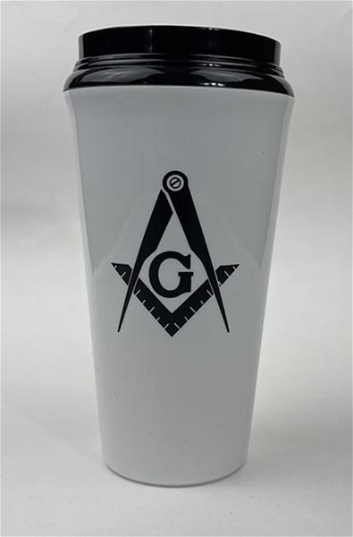 16 oz.double wall insulated acrylic tumbler,white with black lid