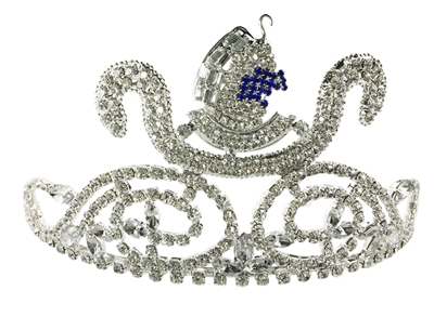 Daughter of Isis Crown silver tone white rhinestones