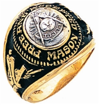 Past Master Class ring Style Round with Words - 10K Y&WG